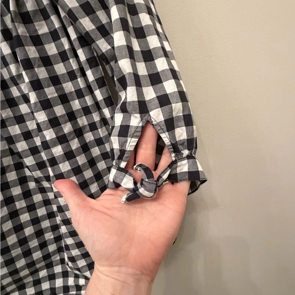 Authentic Kate Spade Gingham Off Shoulder Top Cotton Smocked M